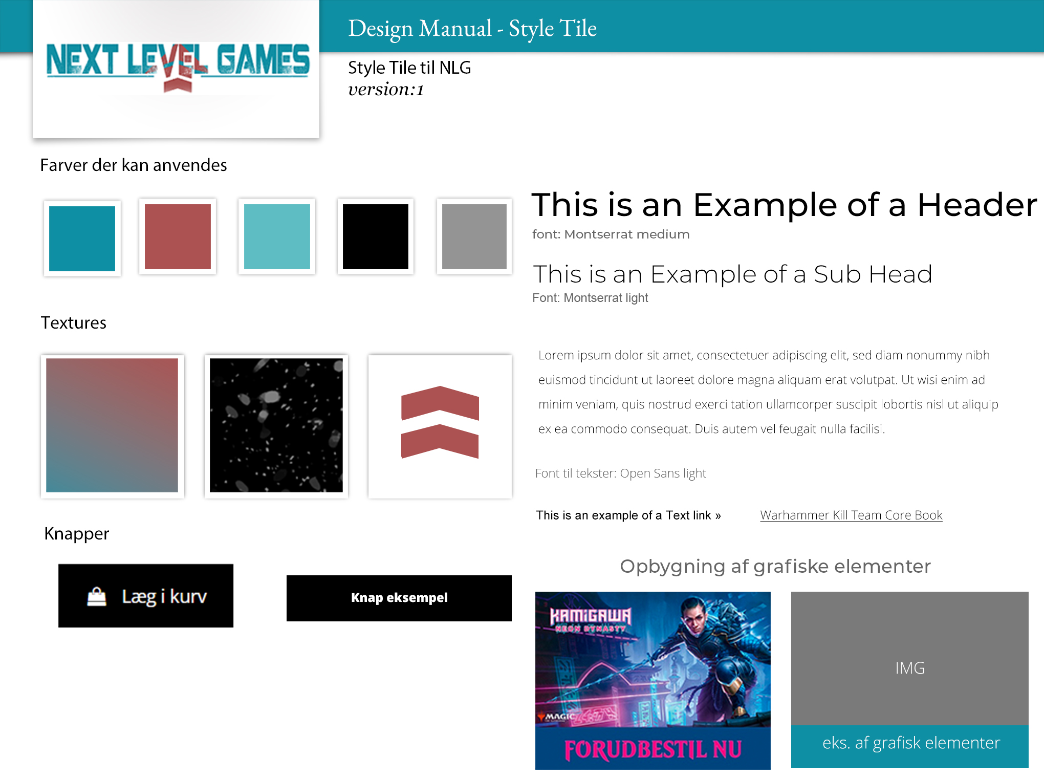 Style tile til NLG, the quick overview